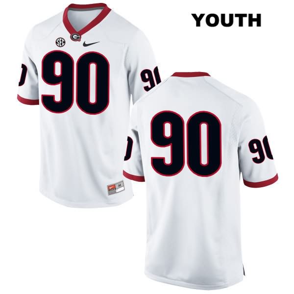 Georgia Bulldogs Youth Tramel Walthour #90 NCAA No Name Authentic White Nike Stitched College Football Jersey BWX5856JU